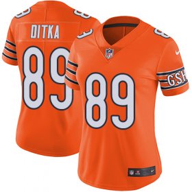 Wholesale Cheap Nike Bears #89 Mike Ditka Orange Women\'s Stitched NFL Limited Rush Jersey