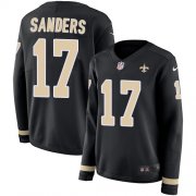 Wholesale Cheap Nike Saints #17 Emmanuel Sanders Black Team Color Women's Stitched NFL Limited Therma Long Sleeve Jersey