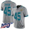 Wholesale Cheap Nike Jaguars #45 K'Lavon Chaisson Silver Men's Stitched NFL Limited Inverted Legend 100th Season Jersey