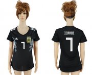 Wholesale Cheap Women's Argentina #7 Icardi Away Soccer Country Jersey