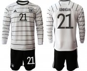 Wholesale Cheap Men 2021 European Cup Germany home white Long sleeve 21 Soccer Jersey