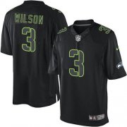 Wholesale Cheap Nike Seahawks #3 Russell Wilson Black Men's Stitched NFL Impact Limited Jersey