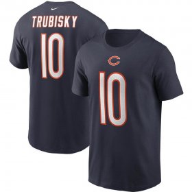 Wholesale Cheap Chicago Bears #10 Mitchell Trubisky Nike Team Player Name & Number T-Shirt Navy