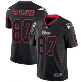 Wholesale Cheap Nike Patriots #87 Rob Gronkowski Lights Out Black Men\'s Stitched NFL Limited Rush Jersey