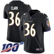 Wholesale Cheap Nike Ravens #36 Chuck Clark Black Alternate Men's Stitched NFL 100th Season Vapor Untouchable Limited Jersey