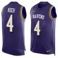 Wholesale Cheap Nike Ravens #4 Sam Koch Purple Team Color Men's Stitched NFL Limited Tank Top Jersey