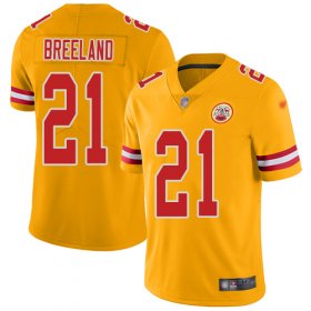 Wholesale Cheap Nike Chiefs #21 Bashaud Breeland Gold Men\'s Stitched NFL Limited Inverted Legend Jersey