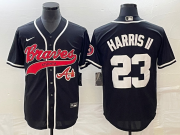 Wholesale Cheap Men's Atlanta Braves #23 Michael Harris II Black Cool Base Stitched Baseball Jersey