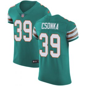 Wholesale Cheap Nike Dolphins #39 Larry Csonka Aqua Green Alternate Men\'s Stitched NFL Vapor Untouchable Elite Jersey