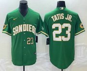 Wholesale Cheap Men's San Diego Padres #23 Fernando Tatis Jr Number Green Cool Base Stitched Baseball Jersey
