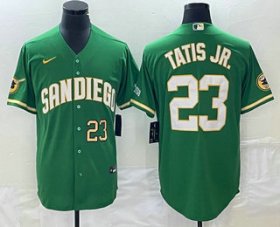 Wholesale Cheap Men\'s San Diego Padres #23 Fernando Tatis Jr Number Green Cool Base Stitched Baseball Jersey