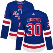 Wholesale Cheap Adidas Rangers #30 Henrik Lundqvist Royal Blue Home Authentic Women's Stitched NHL Jersey