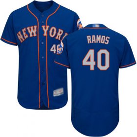 Wholesale Cheap Mets #40 Wilson Ramos Blue(Grey NO.) Flexbase Authentic Collection Stitched MLB Jersey