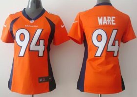 Wholesale Cheap Nike Broncos #94 DeMarcus Ware Orange Team Color Women\'s Stitched NFL New Elite Jersey