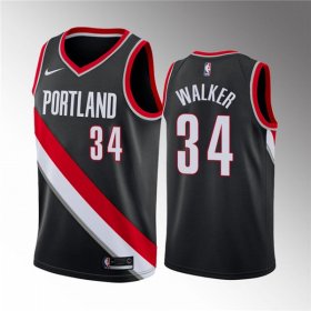 Wholesale Cheap Men\'s Portland Trail Blazers #34 Jabari Walker Black Icon Edition Stitched Basketball Jersey