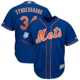 Wholesale Cheap Mets #34 Noah Syndergaard Blue 2019 Spring Training Cool Base Stitched MLB Jersey