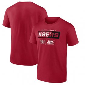 Wholesale Cheap Men\'s San Francisco 49ers Scarlet x Bud Light T-Shirt