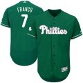 Wholesale Cheap Philadelphia Phillies #7 Maikel Franco Majestic St. Patrick's Day Flex Base Authentic Collection Celtic Player Jersey Green