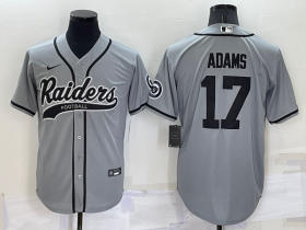 Wholesale Cheap Men\'s Las Vegas Raiders #17 Davante Adams Grey Stitched MLB Cool Base Nike Baseball Jersey