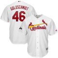 Wholesale Cheap St. Louis Cardinals #46 Paul Goldschmidt Majestic 2019 Postseason Official Cool Base Player Jersey White