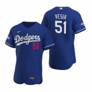 Men's Los Angeles Dodgers Alex Vesia #51 Royal 2020 World Series Champions Jersey