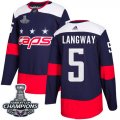 Wholesale Cheap Adidas Capitals #5 Rod Langway Navy Authentic 2018 Stadium Series Stanley Cup Final Champions Stitched NHL Jersey