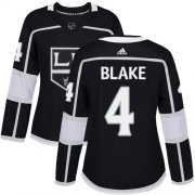 Wholesale Cheap Adidas Kings #4 Rob Blake Black Home Authentic Women's Stitched NHL Jersey