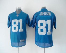 Wholesale Cheap Lions #81 Calvin Johnson Blue Stitched Throwback NFL Jersey