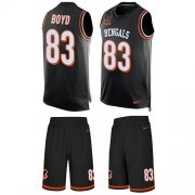 Wholesale Cheap Nike Bengals #83 Tyler Boyd Black Team Color Men's Stitched NFL Limited Tank Top Suit Jersey