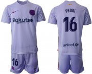 Wholesale Cheap Men 2021-2022 Club Barcelona away purple 16 Soccer Jersey