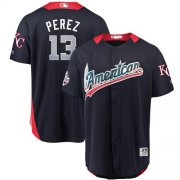 Wholesale Cheap Royals #13 Salvador Perez Navy Blue 2018 All-Star American League Stitched MLB Jersey