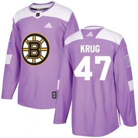 Wholesale Cheap Adidas Bruins #47 Torey Krug Purple Authentic Fights Cancer Youth Stitched NHL Jersey