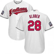 Wholesale Cheap Indians #28 Corey Kluber White Home 2016 World Series Bound Stitched Youth MLB Jersey