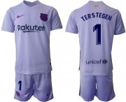 Wholesale Cheap Men 2021-2022 Club Barcelona away purple 1 Soccer Jersey