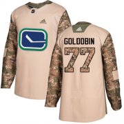 Wholesale Cheap Adidas Canucks #77 Nikolay Goldobin Camo Authentic 2017 Veterans Day Youth Stitched NHL Jersey