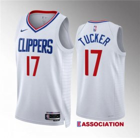 Men\'s Los Angeles Clippers #17 P.j. Tucker White Association Edition Stitched Jersey