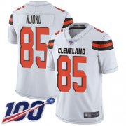 Wholesale Cheap Nike Browns #85 David Njoku White Men's Stitched NFL 100th Season Vapor Limited Jersey