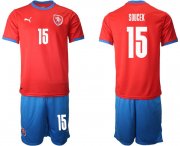 Wholesale Cheap Men 2020-2021 European Cup Czech Republic home red 15 Soccer Jersey