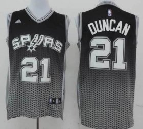 Wholesale Cheap San Antonio Spurs #21 Tim Duncan Black/White Resonate Fashion Jersey