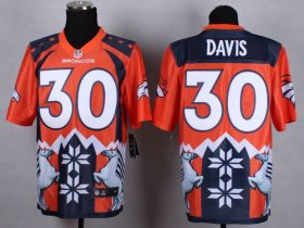 Wholesale Cheap Nike Broncos #30 Terrell Davis Orange Men\'s Stitched NFL Elite Noble Fashion Jersey