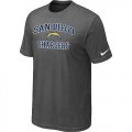 Wholesale Cheap Nike NFL Los Angeles Chargers Heart & Soul NFL T-Shirt Crow Grey