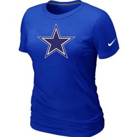 Wholesale Cheap Women\'s Nike Dallas Cowboys Logo NFL T-Shirt Blue