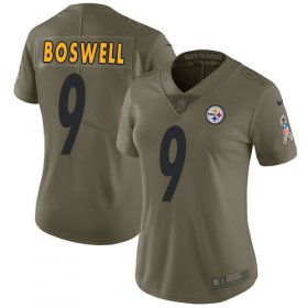 Wholesale Cheap Nike Steelers #9 Chris Boswell Olive Women\'s Stitched NFL Limited 2017 Salute to Service Jersey