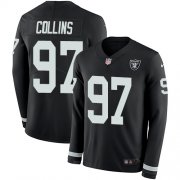 Wholesale Cheap Nike Raiders #97 Maliek Collins Black Team Color Men's Stitched NFL Limited Therma Long Sleeve Jersey