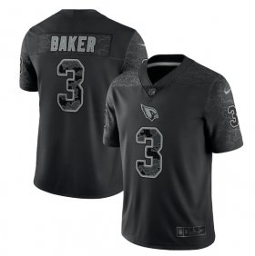 Wholesale Cheap Men\'s Arizona Cardinals #3 Budda Baker Black Reflective Limited Stitched Football Jersey