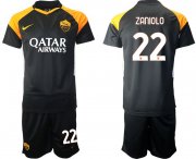 Wholesale Cheap Men 2020-2021 club Roma away 22 black Soccer Jerseys