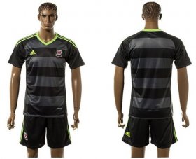 Wholesale Cheap Wales Blank Black Away Soccer Country Jersey
