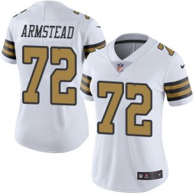 Wholesale Cheap Nike Saints #72 Terron Armstead White Women\'s Stitched NFL Limited Rush Jersey