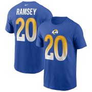 Wholesale Cheap Los Angeles Rams #20 Jalen Ramsey Nike Team Player Name & Number T-Shirt Royal