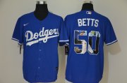 Wholesale Cheap Men's Los Angeles Dodgers #50 Mookie Betts Blue Unforgettable Moment Stitched Fashion MLB Cool Base Nike Jerseys